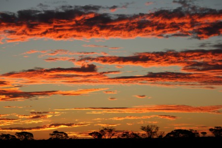 Sunset somewhere in between Adelaide and Alice Springs